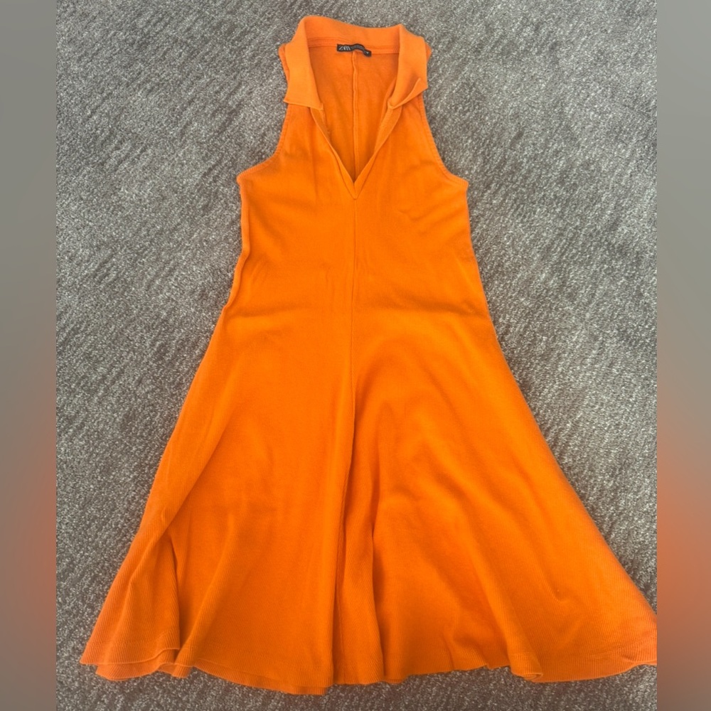 ZARA Orange Halter Mini Dress